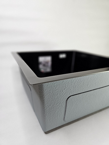 DS4444B Кухонная мойка 440*440*200mm , чёрная с сифоном