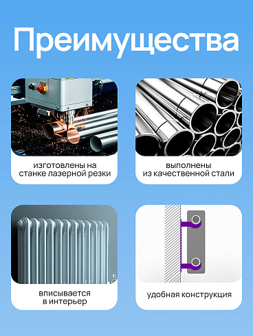 Кронштейн на полосе для чугунных радиаторов Грунтован 2 (шт.)