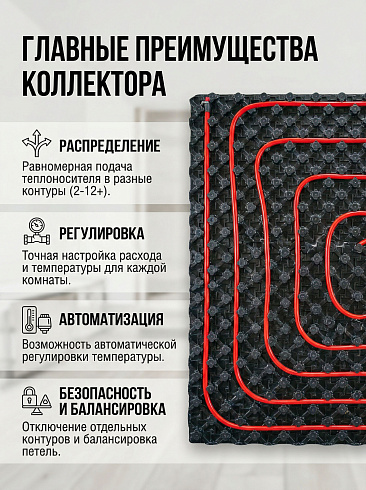 Коллекторная группа CF нерж сталь 10 вых. в сборе с расходомерами и термостатическими клапанами MFA1