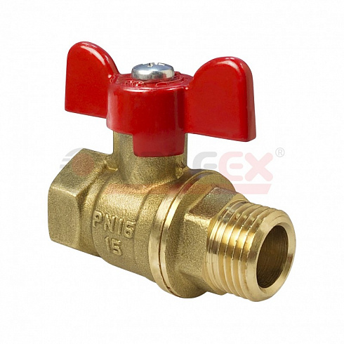 Кран шар латунный 3/4" вн/нар PN25 ручка бабочка