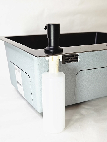 Мойка кухонная из нержавеющей стали черная Diadonna 50x40 c дозатором ,коландером и сифоном в комплекте