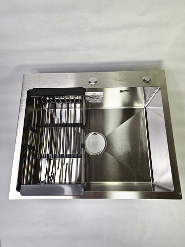 Мойка кухонная из нержавеющей стали Сатин Diadonna 60x50 c дозатором ,коландером и сифоном в комплекте