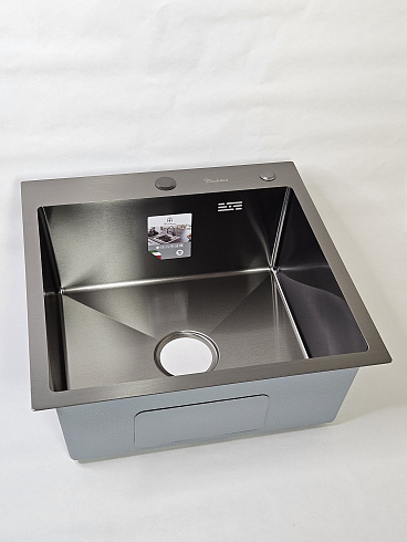 DS5050B Кухонная мойка 500*500*200mm , чёрная с сифоном