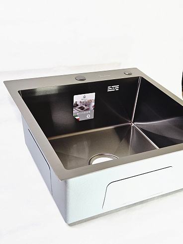 DS5050B Кухонная мойка 500*500*200mm , чёрная с сифоном